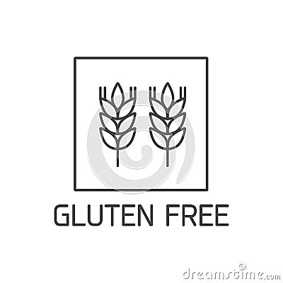Vector logo, badge and icon for natural and organic products free from allergens ingredient. Gluten free. Vector Illustration