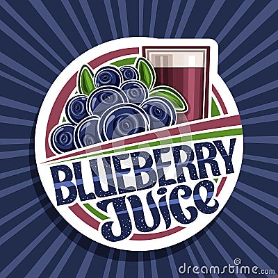 Vector logo for Blueberry Juice Vector Illustration