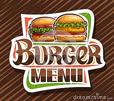 Vector logo for Burger Menu Vector Illustration