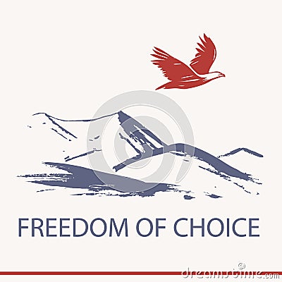 Vector logo business training about freedom of choice. Stock Photo