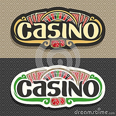 Vector logo for Casino club on geometric background Vector Illustration