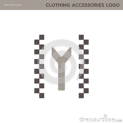 Vector logo for clothing accessories brand. Clean and minimalistic icon representing concept of clothes, garments, braces, Vector Illustration