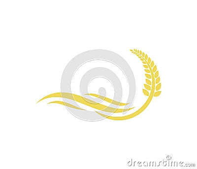 Vector logo design for agriculture, agronomy, wheat farm, rural country farming field, natural harvest Stock Photo