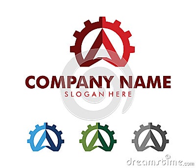 Vector logo design for automotive business, technical industry, car maintenance, smart idea engine, Vector Illustration