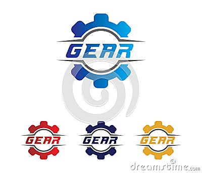 Vector logo design for automotive business, technical industry, car maintenance, smart idea engine, Vector Illustration