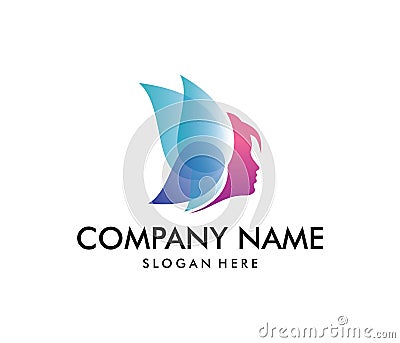 Vector logo design for beauty salon, dermatology center, wellness house, skincare, cosmetic, natural, Stock Photo