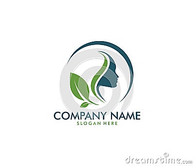 Vector logo design for beauty salon, dermatology center, wellness house, skincare, cosmetic, natural, Stock Photo