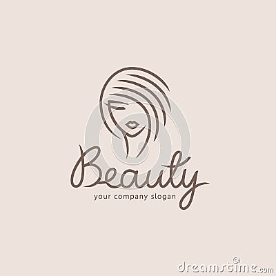 Vector logo design for beauty salon, hair salon, cosmetic. Design element. Vector Illustration