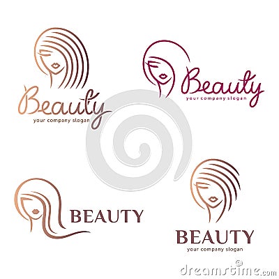 Vector logo design for beauty salon, hair salon, cosmetic. Design element. Vector Illustration