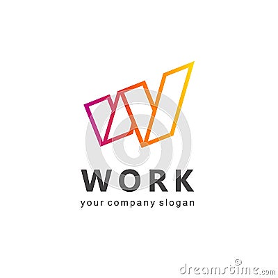 Vector logo design for business. Letter W. Vector template Vector Illustration