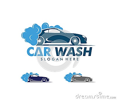 Vector logo design of car wash service, car wash maintenance Vector Illustration