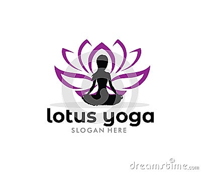 Vector logo design illustration for beauty wellness center, yoga exercise class, spiritual healing, beauty salon. Vector Illustration