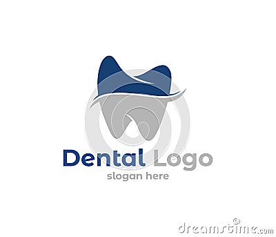 Vector logo design illustration for dental clinic healthcare, dentist practice, tooth treatment, healthy tooth and mouth Vector Illustration