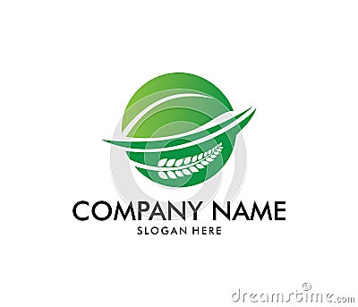 Vector logo design for agriculture, agronomy, wheat farm, rural country farming field, natural harvest Vector Illustration