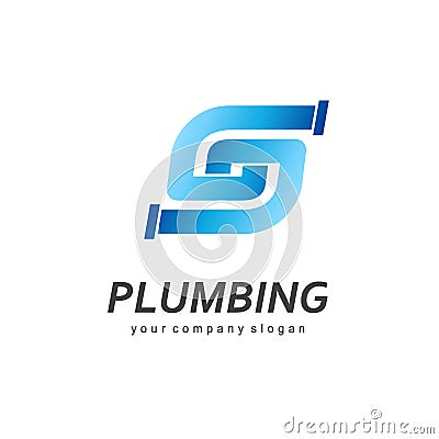 Vector logo design for plumbing company. Vector Illustration