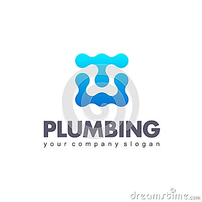 Vector logo design for plumbing company. Vector Illustration