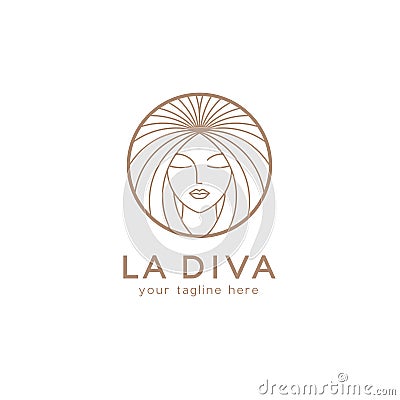 Vector logo design template for beauty salon, hair salon, cosmetic Vector Illustration