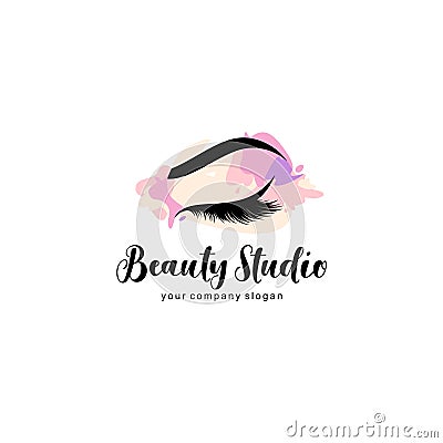 Vector logo design template for beauty salon. Make up. Lash and Brow Vector Illustration