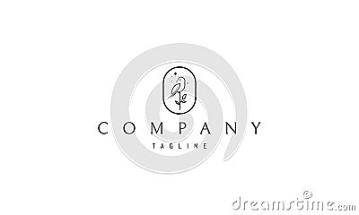 Vector logo on which an abstract image of a bird sitting on a twig. Vector Illustration