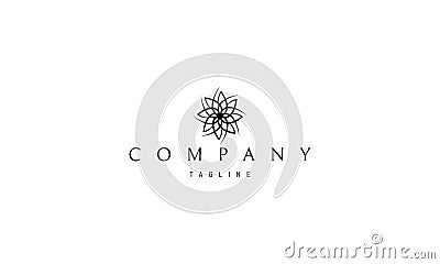 Vector logo on which an abstract image of a flower with sharp elements. Vector Illustration