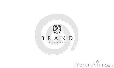 Vector logo on which an abstract image of a tooth in the center of the universe. Vector Illustration