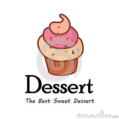 vector logo dessert. illustration vector of dessert logo. Flat art style Vector Illustration