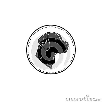 Vector logo of a dog head Labrador on white background, Pet. Animals. Vector Illustration