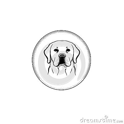 Vector logo of a dog head Labrador on white background, Pet. Animals. Vector Illustration