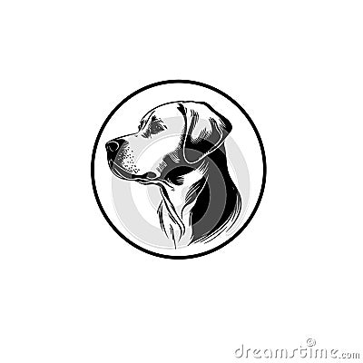 Vector logo of a dog head Labrador on white background, Pet. Animals. Vector Illustration