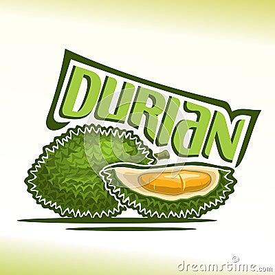 Vector logo Durian Fruit Vector Illustration