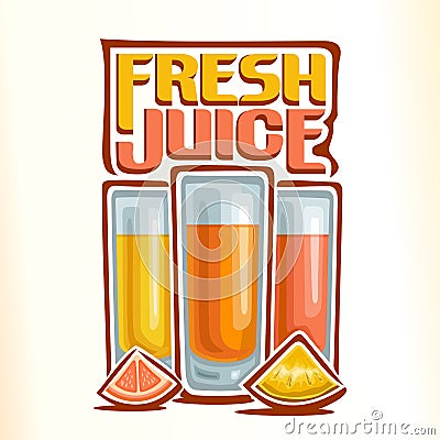 Vector logo for fresh citrus juice Vector Illustration