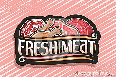 Vector logo for Fresh Meat Vector Illustration