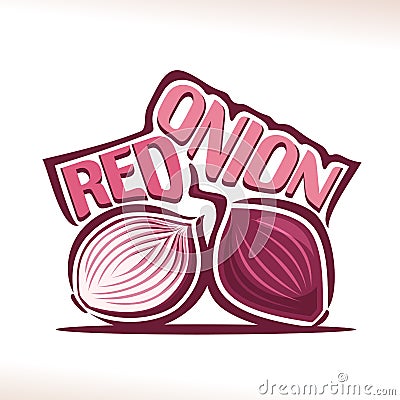 Vector logo for fresh Red Onion Stock Photo