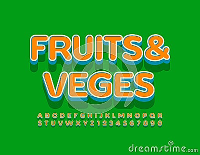 Vector logo Fruits and Veges with Creative Alphabet Stock Photo