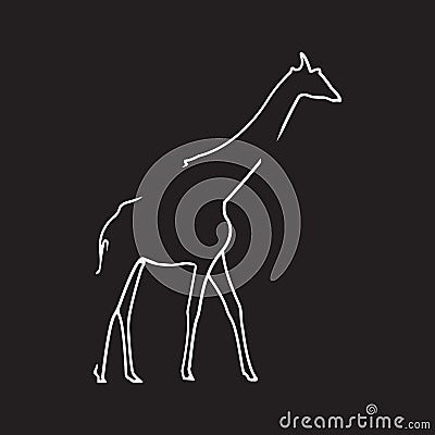 Vector logo giraffe. Brand color silhouette icon. Vector Illustration