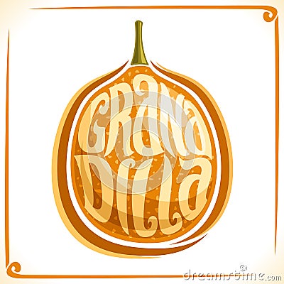 Vector logo for Granadilla Fruit Vector Illustration