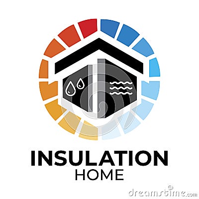 Vector logo of insulation, protection for houses Vector Illustration