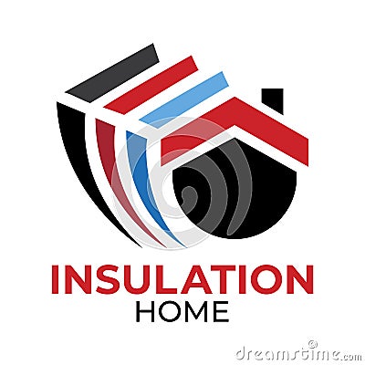 Vector logo of insulation, protection for houses Vector Illustration