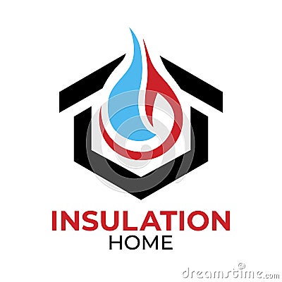 Vector logo of insulation, protection for houses Vector Illustration