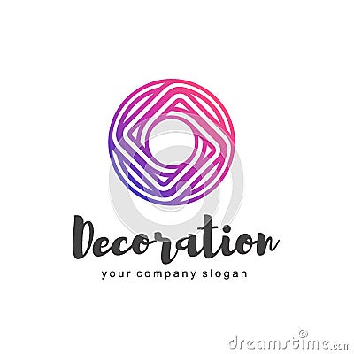 Vector logo for interior, furniture shops, decor items and home decoration. Vector Illustration