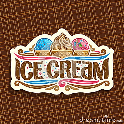Vector logo for italian Ice Cream Vector Illustration