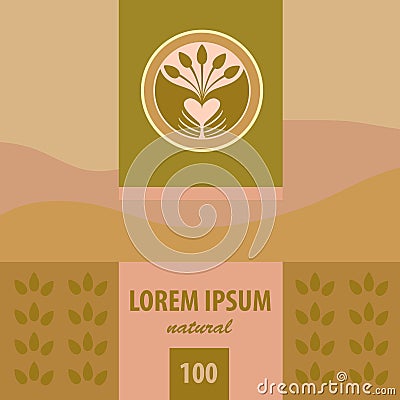Vector logo and labels. Planting. Stock Photo