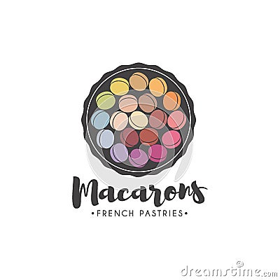 Vector logo macaron for shop, boutique, store Vector Illustration