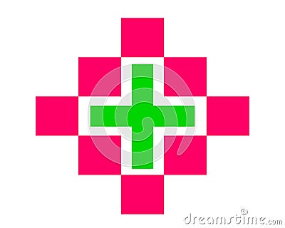 Drawing logo medical health cross. Vector Illustration