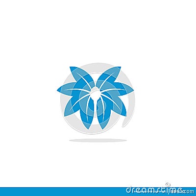 vector logo with modern, blue, unique, and clean abstract leaf shapes, leaves, leaf logos, cannabis Vector Illustration