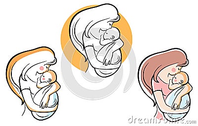 Vector logo mother and child Stock Photo