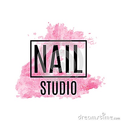 Vector logo of nail care Studio, nail Polish Stock Photo