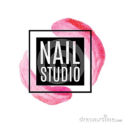 Vector logo of nail care Studio, nail Polish Stock Photo