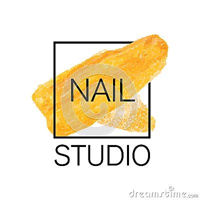 Vector logo of nail care Studio, nail Polish Stock Photo