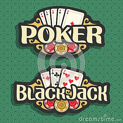 Vector logo Poker and Black Jack Vector Illustration